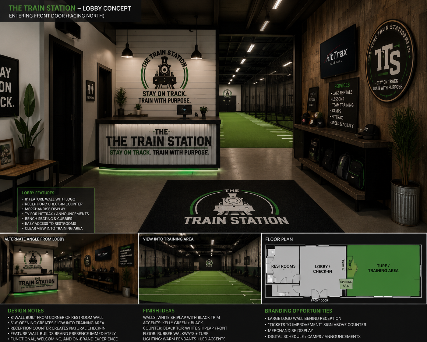 Concept rendering for The Train Station interior